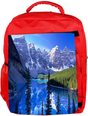 

Snoogg Eco Friendly Canvas White Big Mountains Designer Backpack Rucksack School Travel Unisex Casual Canvas Bag Bookbag Satchel 5 L Backpack(Red)