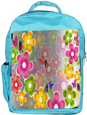 

Snoogg Eco Friendly Canvas Multicolored Daisies And Butterflies 2662 Backpack Rucksack School Travel Unisex Casual Canvas Bag Bookbag Satchel 5 L Backpack(Blue)