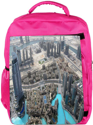 

Snoogg Eco Friendly Canvas Lake In Dubai Designer Backpack Rucksack School Travel Unisex Casual Canvas Bag Bookbag Satchel 5 L Backpack(Pink)