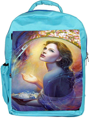 

Snoogg Eco Friendly Canvas Angels In Heaven Backpack Rucksack School Travel Unisex Casual Canvas Bag Bookbag Satchel 5 L Backpack(Blue)