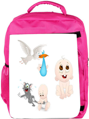 

Snoogg Eco Friendly Canvas Cute Baby Vectors Backpack Rucksack School Travel Unisex Casual Canvas Bag Bookbag Satchel 5 L Backpack(Pink)