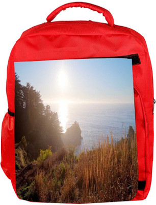 

Snoogg Eco Friendly Canvas Sunrise View Designer Backpack Rucksack School Travel Unisex Casual Canvas Bag Bookbag Satchel 5 L Backpack(Red)