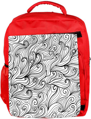 

Snoogg Eco Friendly Canvas Black Pattern Grey Designer Backpack Rucksack School Travel Unisex Casual Canvas Bag Bookbag Satchel 5 L Backpack(Red)