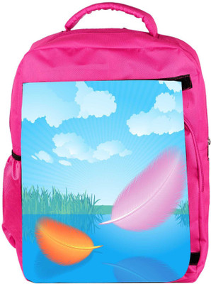 

Snoogg Eco Friendly Canvas Feathers Vector Backpack Rucksack School Travel Unisex Casual Canvas Bag Bookbag Satchel 5 L Backpack(Pink)