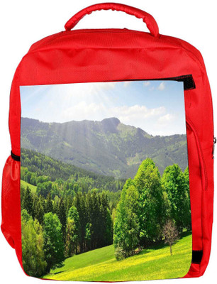 

Snoogg Eco Friendly Canvas Green Trees Designer Backpack Rucksack School Travel Unisex Casual Canvas Bag Bookbag Satchel 5 L Backpack(Red)