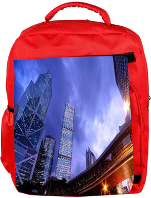 

Snoogg Eco Friendly Canvas Crystal Building Designer Backpack Rucksack School Travel Unisex Casual Canvas Bag Bookbag Satchel 5 L Backpack(Red)