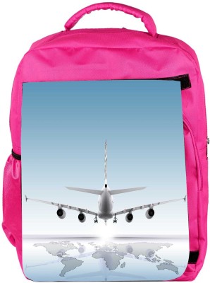 

Snoogg Eco Friendly Canvas Aircraft Landing On The Earth Backpack Rucksack School Travel Unisex Casual Canvas Bag Bookbag Satchel 5 L Backpack(Pink)