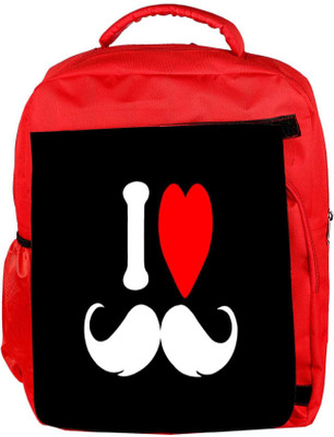 

Snoogg Eco Friendly Canvas I Love Mustache Backpack Rucksack School Travel Unisex Casual Canvas Bag Bookbag Satchel 5 L Backpack(Red)