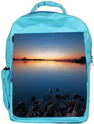 

Snoogg Eco Friendly Canvas Black Water And Stones Designer Backpack Rucksack School Travel Unisex Casual Canvas Bag Bookbag Satchel 5 L Backpack(Blue)