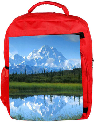 

Snoogg Eco Friendly Canvas White Mountain Designer Backpack Rucksack School Travel Unisex Casual Canvas Bag Bookbag Satchel 5 L Backpack(Red)