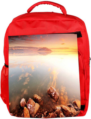 

Snoogg Eco Friendly Canvas Big Rocks In Ocean Designer Backpack Rucksack School Travel Unisex Casual Canvas Bag Bookbag Satchel 5 L Backpack(Red)