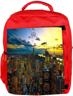 

Snoogg Eco Friendly Canvas New York By Night Backpack Rucksack School Travel Unisex Casual Canvas Bag Bookbag Satchel 5 L Backpack(Red)