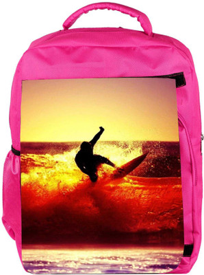 

Snoogg Eco Friendly Canvas Surfer Style Backpack Rucksack School Travel Unisex Casual Canvas Bag Bookbag Satchel 5 L Backpack(Pink)