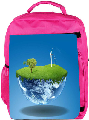 

Snoogg Eco Friendly Canvas Half Earth Designer Backpack Rucksack School Travel Unisex Casual Canvas Bag Bookbag Satchel 5 L Backpack(Pink)