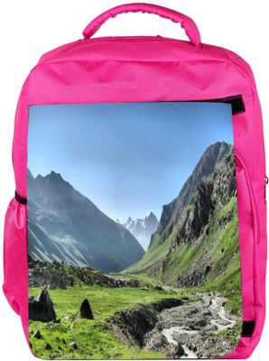 

Snoogg Eco Friendly Canvas Green Garden Pathway Designer Backpack Rucksack School Travel Unisex Casual Canvas Bag Bookbag Satchel 5 L Backpack(Pink)