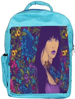 

Snoogg Eco Friendly Canvas Tattoo Flower Madam Backpack Rucksack School Travel Unisex Casual Canvas Bag Bookbag Satchel 5 L Backpack(Blue)