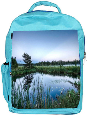 

Snoogg Eco Friendly Canvas Pond In Forest Designer Backpack Rucksack School Travel Unisex Casual Canvas Bag Bookbag Satchel 5 L Backpack(Blue)