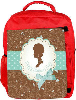

Snoogg Eco Friendly Canvas Mothers Day Card Cute Vintage Frames With Ladies Silhouettes Backpack Rucksack School Travel Unisex Casual Canvas Bag Bookbag Satchel 5 L Backpack(Red)