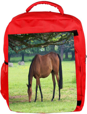 

Snoogg Eco Friendly Canvas Brown Horse Designer Backpack Rucksack School Travel Unisex Casual Canvas Bag Bookbag Satchel 5 L Backpack(Red)