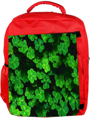 

Snoogg Eco Friendly Canvas Green Petals Designer Backpack Rucksack School Travel Unisex Casual Canvas Bag Bookbag Satchel 5 L Backpack(Red)