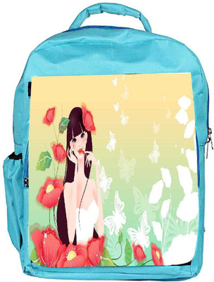 

Snoogg Eco Friendly Canvas Cute Girl Designer Backpack Rucksack School Travel Unisex Casual Canvas Bag Bookbag Satchel 5 L Backpack(Blue)