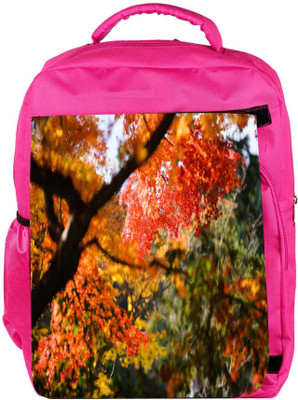 

Snoogg Eco Friendly Canvas Red Leaves Tree Designer Backpack Rucksack School Travel Unisex Casual Canvas Bag Bookbag Satchel 5 L Backpack(Pink)
