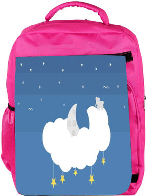 

Snoogg Eco Friendly Canvas Moon Cloud Starts 2539 Backpack Rucksack School Travel Unisex Casual Canvas Bag Bookbag Satchel 5 L Backpack(Pink)