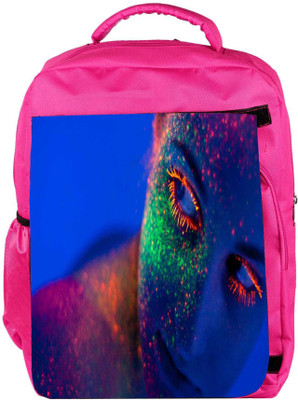 

Snoogg Eco Friendly Canvas Fluorescence Make Up Designer Backpack Rucksack School Travel Unisex Casual Canvas Bag Bookbag Satchel 5 L Backpack(Pink)