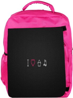 

Snoogg Eco Friendly Canvas I Love Music Designer Backpack Rucksack School Travel Unisex Casual Canvas Bag Bookbag Satchel 5 L Backpack(Pink)