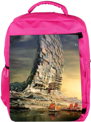 

Snoogg Eco Friendly Canvas Boat Building Designer Backpack Rucksack School Travel Unisex Casual Canvas Bag Bookbag Satchel 5 L Backpack(Pink)