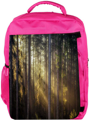 

Snoogg Eco Friendly Canvas Sunlight In Forest Designer Backpack Rucksack School Travel Unisex Casual Canvas Bag Bookbag Satchel 5 L Backpack(Pink)