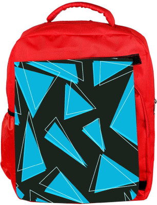 

Snoogg Eco Friendly Canvas Blue Pieces Of Triangle Designer Backpack Rucksack School Travel Unisex Casual Canvas Bag Bookbag Satchel 5 L Backpack(Red)