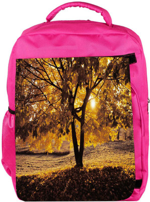 

Snoogg Eco Friendly Canvas Summer Forest Designer Backpack Rucksack School Travel Unisex Casual Canvas Bag Bookbag Satchel 5 L Backpack(Pink)
