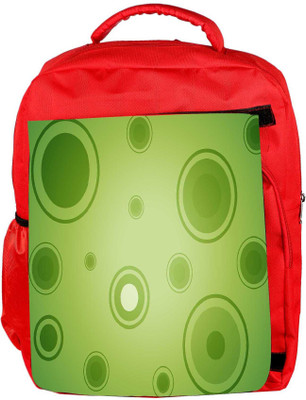 

Snoogg Eco Friendly Canvas Abstract Green Circles Designer Backpack Rucksack School Travel Unisex Casual Canvas Bag Bookbag Satchel 5 L Backpack(Red)