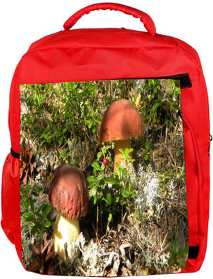

Snoogg Eco Friendly Canvas Yellow Stem Mushroom Designer Backpack Rucksack School Travel Unisex Casual Canvas Bag Bookbag Satchel 5 L Backpack(Red)