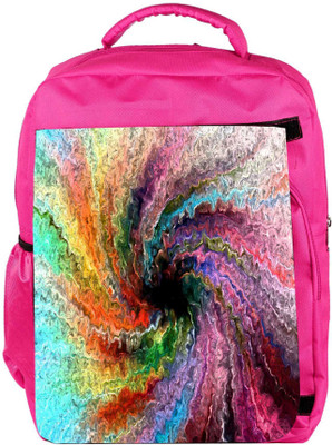 

Snoogg Eco Friendly Canvas Colorful Painting Abstract Designer Backpack Rucksack School Travel Unisex Casual Canvas Bag Bookbag Satchel 5 L Backpack(Pink)