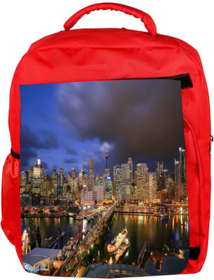 

Snoogg Eco Friendly Canvas Abstract Buildings Designer Backpack Rucksack School Travel Unisex Casual Canvas Bag Bookbag Satchel 5 L Backpack(Red)