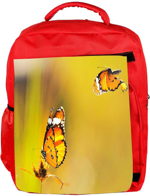 

Snoogg Eco Friendly Canvas Yellow Butterfly Designer Backpack Rucksack School Travel Unisex Casual Canvas Bag Bookbag Satchel 5 L Backpack(Red)