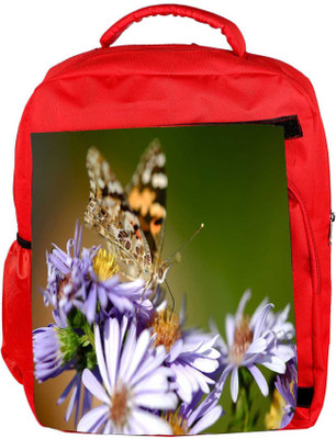 

Snoogg Eco Friendly Canvas Butterfly In Purple Flower Designer Backpack Rucksack School Travel Unisex Casual Canvas Bag Bookbag Satchel 5 L Backpack(Red)