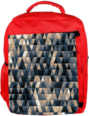 

Snoogg Eco Friendly Canvas Small Triangle Pattern Design Designer Backpack Rucksack School Travel Unisex Casual Canvas Bag Bookbag Satchel 5 L Backpack(Red)