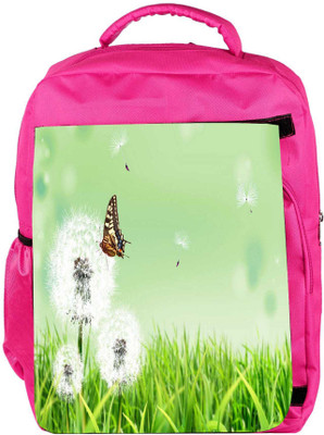 

Snoogg Eco Friendly Canvas Butterfly In White Petals Designer Backpack Rucksack School Travel Unisex Casual Canvas Bag Bookbag Satchel 5 L Backpack(Pink)