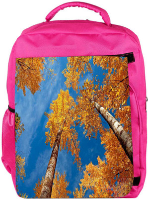 

Snoogg Eco Friendly Canvas Tall Trees Designer Backpack Rucksack School Travel Unisex Casual Canvas Bag Bookbag Satchel 5 L Backpack(Pink)