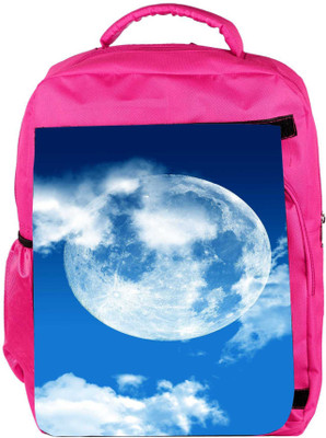 

Snoogg Eco Friendly Canvas Blue Sky Moon Backpack Rucksack School Travel Unisex Casual Canvas Bag Bookbag Satchel 5 L Backpack(Pink)