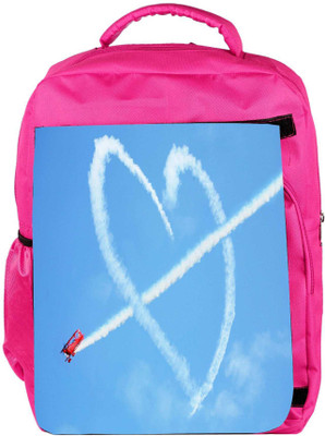 

Snoogg Eco Friendly Canvas Airplane Fly Heart Designer Backpack Rucksack School Travel Unisex Casual Canvas Bag Bookbag Satchel 5 L Backpack(Pink)