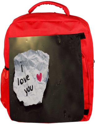 

Snoogg Eco Friendly Canvas I Love You Designer Backpack Rucksack School Travel Unisex Casual Canvas Bag Bookbag Satchel 5 L Backpack(Red)