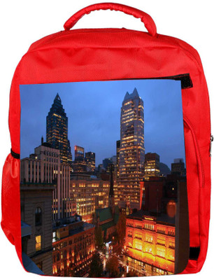 

Snoogg Eco Friendly Canvas Orange City Designer Backpack Rucksack School Travel Unisex Casual Canvas Bag Bookbag Satchel 5 L Backpack(Red)