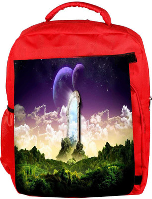 

Snoogg Eco Friendly Canvas Magical Door Designer Backpack Rucksack School Travel Unisex Casual Canvas Bag Bookbag Satchel 5 L Backpack(Red)