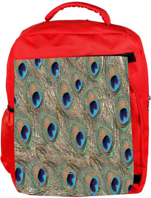 

Snoogg Eco Friendly Canvas Peacock Feathers Backpack Rucksack School Travel Unisex Casual Canvas Bag Bookbag Satchel 5 L Backpack(Red)