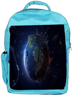 

Snoogg Eco Friendly Canvas Animated Earth Designer Backpack Rucksack School Travel Unisex Casual Canvas Bag Bookbag Satchel 5 L Backpack(Blue)