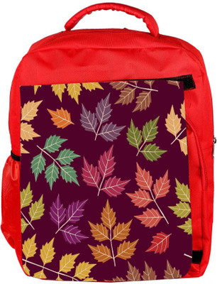 

Snoogg Eco Friendly Canvas A Seamless Pattern With Leaf Backpack Rucksack School Travel Unisex Casual Canvas Bag Bookbag Satchel 5 L Backpack(Red)